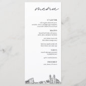 Newark Skyline Modern Wedding Dinner Menu (Voorkant)