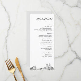 Newark Skyline Modern Wedding Dinner Menu
