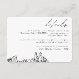 Newark Wedding Hotel Kamer Blok Details Informatiekaartje