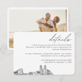 Newark Wedding Hotel Kamer Blok Details Informatiekaartje