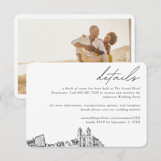 Newark Wedding Hotel Kamer Blok Details Informatiekaartje (Voorkant / Achterkant)