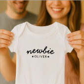 Newbie-naam | Modern minimalistisch stijlvol gelui Romper