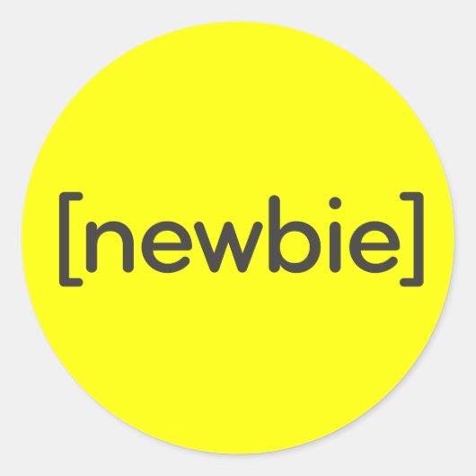 Newbie Ronde Sticker (Voorkant)