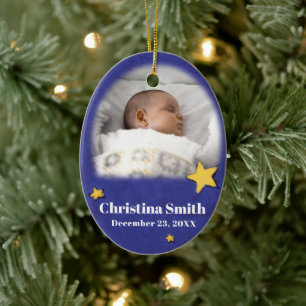 Newborn Angel Kerstversiering eigen foto Keramisch Ornament