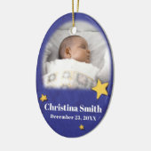 Newborn Angel Kerstversiering eigen foto Keramisch Ornament (Links)