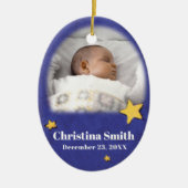 Newborn Angel Kerstversiering eigen foto Keramisch Ornament (Voorkant)