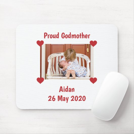 Newborn Announement Love Godmoeder Baby Foto Muismat (Met muis)