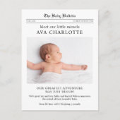 Newborn Baby aankondiging Briefkaart (Voorkant)