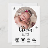 Newborn Baby Birth Announounement Foto Collage Aankondiging (Voorkant)