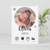 Newborn Baby Birth Announounement Foto Collage Aankondiging (Staand voorkant)