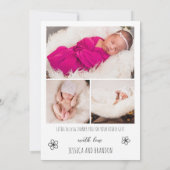 Newborn Baby Birth Announounement Foto Collage Aankondiging (Achterkant)