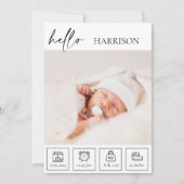 Newborn Baby Birth Announounement Foto Collage Aankondiging (Voorkant)