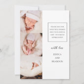 Newborn Baby Birth Announounement Foto Collage Aankondiging (Achterkant)