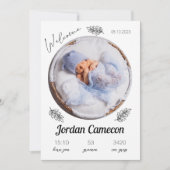 Newborn Baby Birth Announounement Foto Collage Aankondiging (Voorkant)