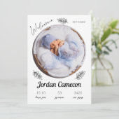 Newborn Baby Birth Announounement Foto Collage Aankondiging (Staand voorkant)