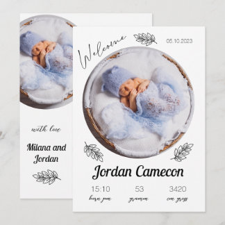 Newborn Baby Birth Announounement Foto Collage Aankondiging