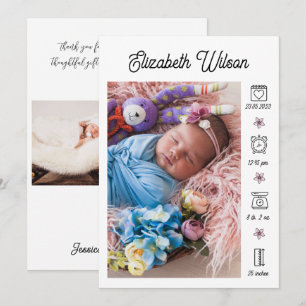 Newborn Baby Birth Announounement Foto Collage Aankondiging