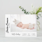 Newborn Baby Birth Announounement Foto Collage Aankondiging (Staand voorkant)