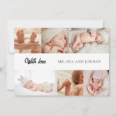 Newborn Baby Birth Announounement Foto Collage Aankondiging (Achterkant)