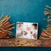 Newborn Baby Birth Stats Photo Collage Monogram Fotoplaat (Zijkant)