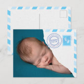 Newborn Baby Boy Announcement Postcard Aankondigingskaart (Voorkant / Achterkant)