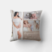 Newborn Baby Boy Beige Photo Keepomwille Kussen (Achterkant)
