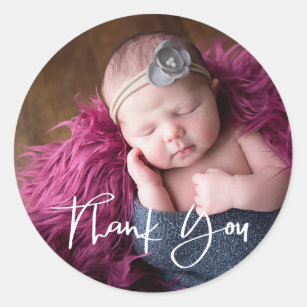 Newborn Baby Foto Hartelijk dank Sticker