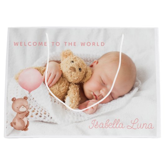 Newborn Baby Gift Bag Groot Cadeauzakje (Voorkant)