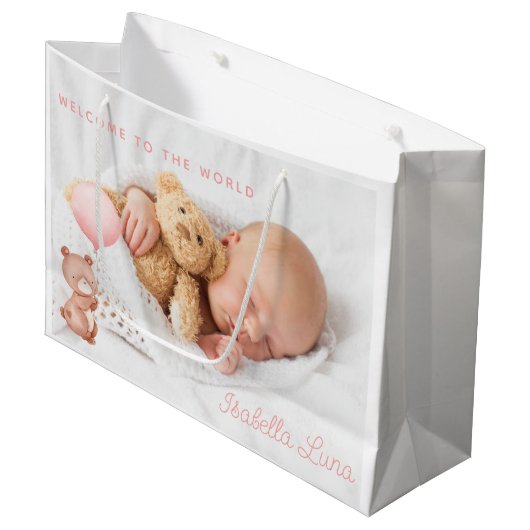 Newborn Baby Gift Bag Groot Cadeauzakje (Voorkant Gekanteld)