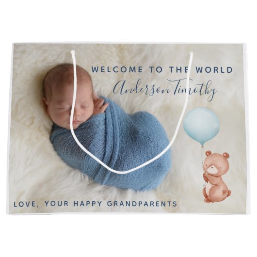 Newborn Baby Gift Bag Groot Cadeauzakje (Voorkant)