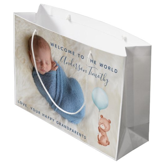 Newborn Baby Gift Bag Groot Cadeauzakje (Achterkant Gekanteld)