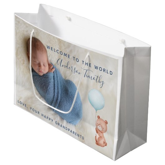 Newborn Baby Gift Bag Groot Cadeauzakje (Voorkant Gekanteld)