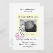 Newborn Baby Girl Aankondiging (Voorkant / Achterkant)