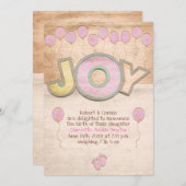 Newborn Baby Girl Aankondiging (Voorkant / Achterkant)