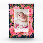 Newborn Baby Girl Floral Aangepast fotoblok (Voorkant)