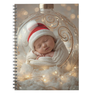 Newborn Baby in Christmas Ornament Notitieboek