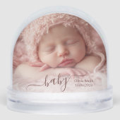 Newborn Baby Keepsake - Photo Personalized Sneeuwbol (Achterkant)