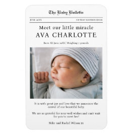 Newborn Baby Newspaper Flexible Photo Magnet Magneet