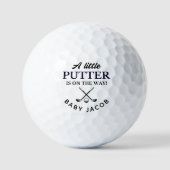 Newborn Baby Shower Favors Keepsake Litte Putter Golfballen (Voorkant)