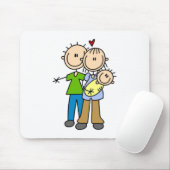 Newborn Baby Stick Figuur Mousepad Muismat (Met muis)
