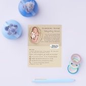 Newborn Baby & Teddy, Babysitter, Daycare, Nursery Flyer (Enkel)