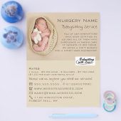 Newborn Baby & Teddy, Babysitter, Daycare, Nursery Flyer (Enkel)