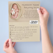 Newborn Baby & Teddy, Babysitter, Daycare, Nursery Flyer (Hand)
