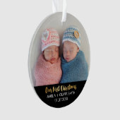 Newborn Baby Twins Photo Holiday Ornament (voorkant)