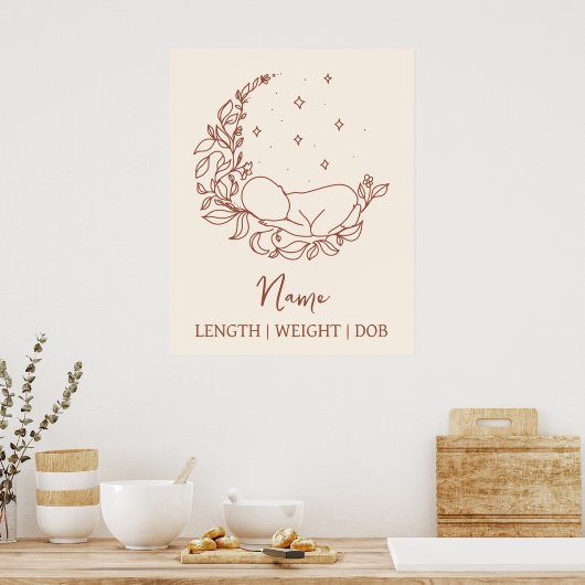 Newborn Birth Stats Poster (Keuken)