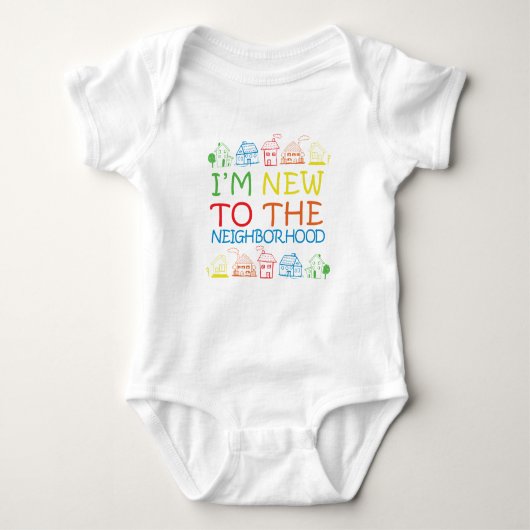 Newborn body suit - Ik ben Nieuw in de buurt Romper (Voorkant)