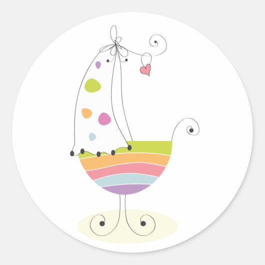 Newborn Crib Ronde Sticker (Voorkant)