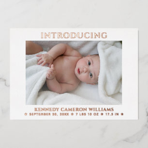 Newborn Custom Photo Simple Cute Hallo Baby Birth Folie Uitnodiging