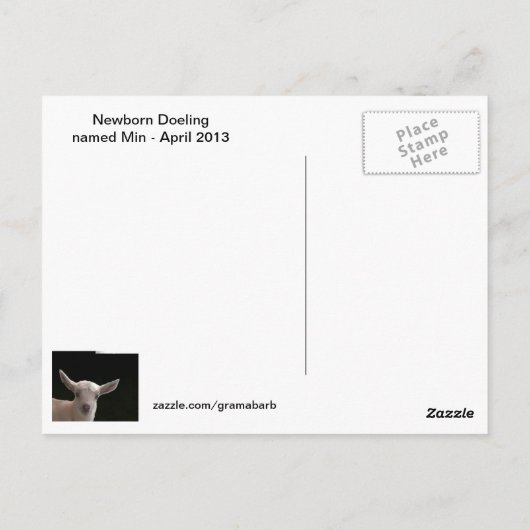 Newborn Doeling Briefkaart (Achterkant)