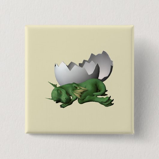Newborn Dragon Vierkante Button 5,1 Cm (Voorkant)